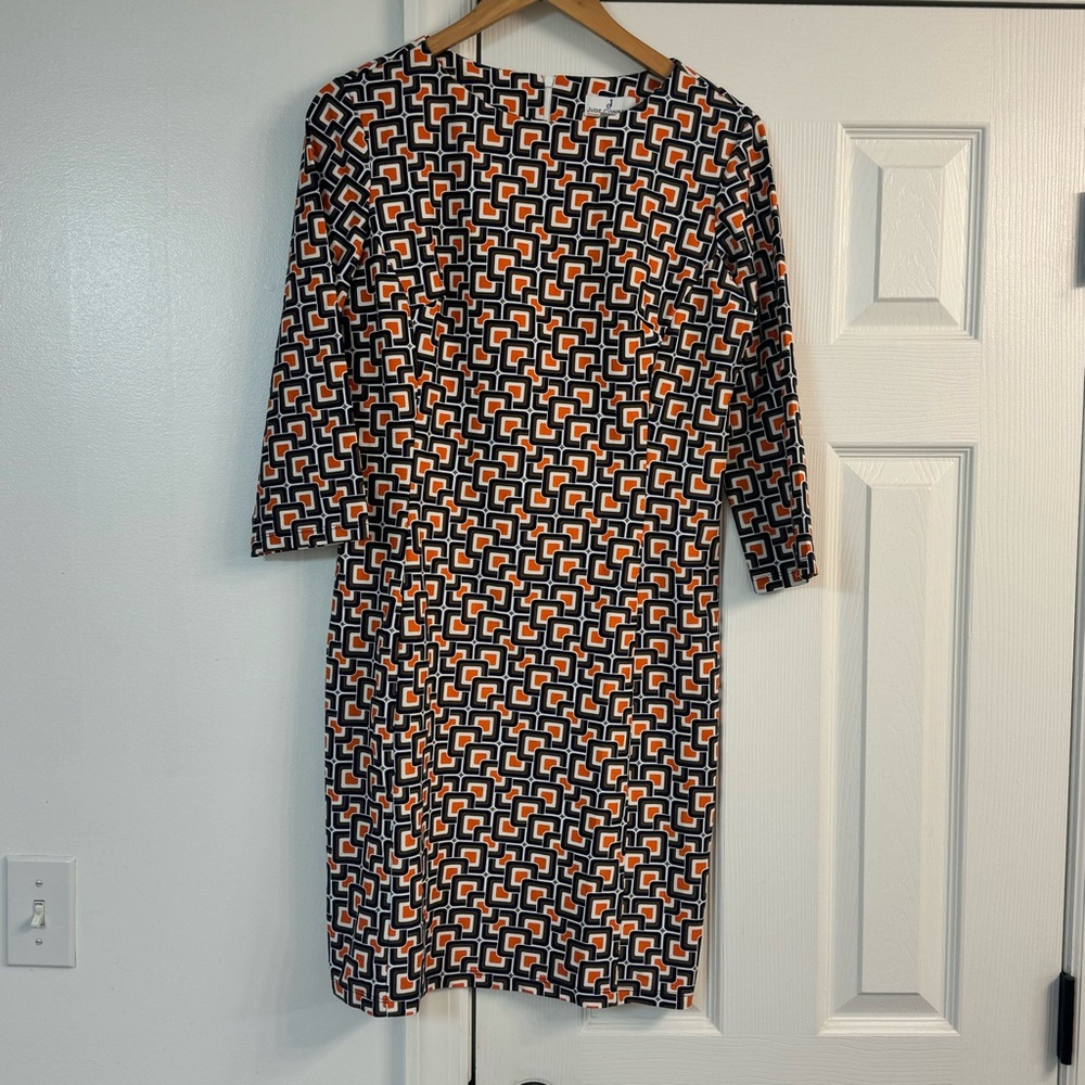 Jude Connally Dress Orange Blue Large